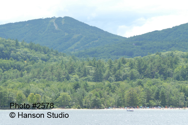 Gilford, NH - Ellacoya State Beach and Gunstock Mountain from the Lake